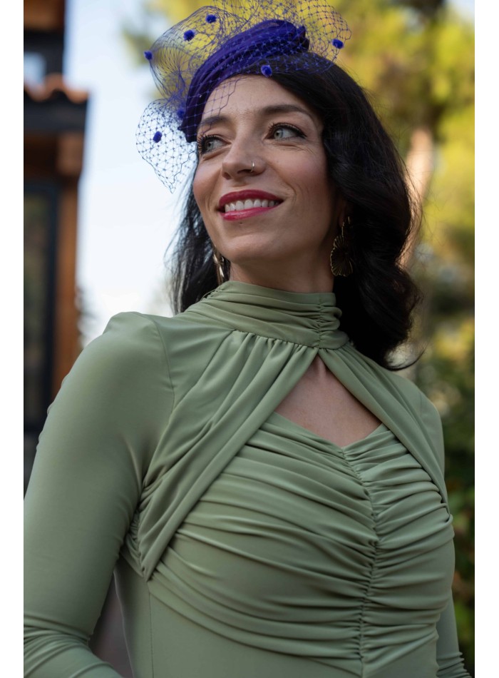 Vestido De Fiesta Midi Verde Fruncido Para Invitadas Invitadisima