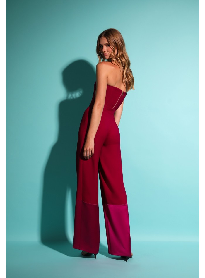 Pantalon long palazzo à taille haute Bougainvillea