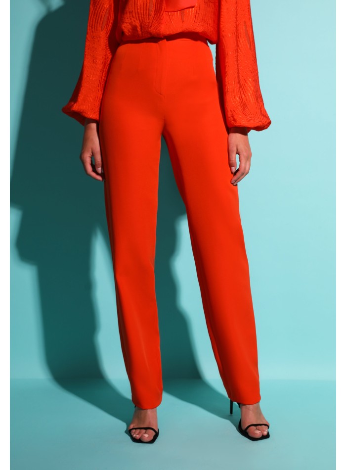 Pantalon de fête orange à taille haute droite
