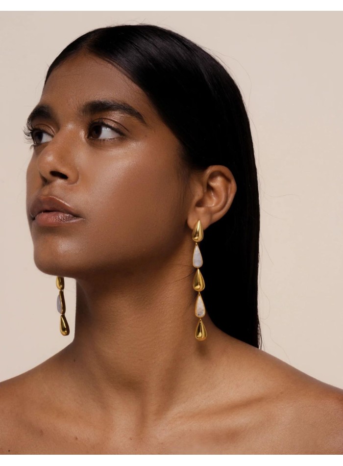 Gold plated long earrings