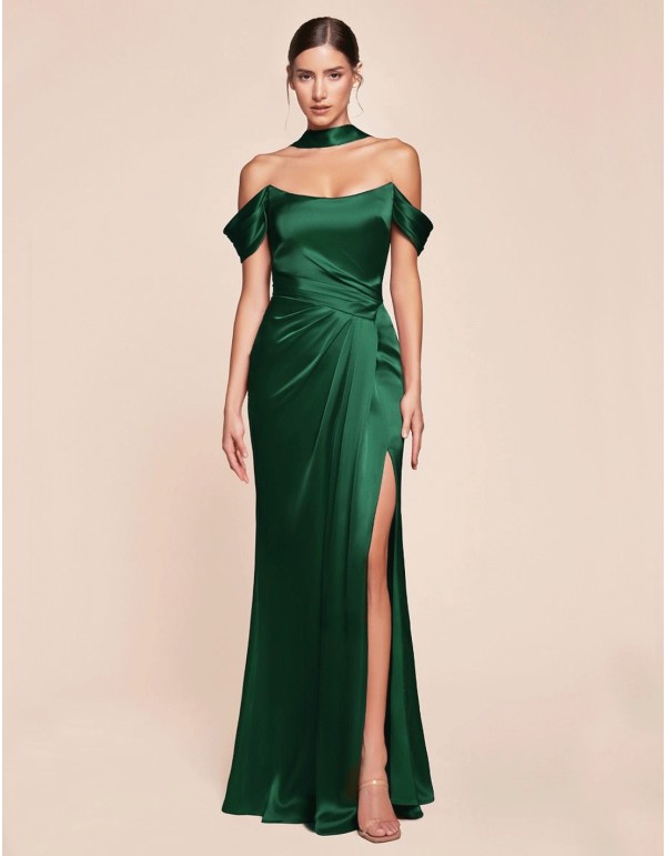 Vestido de fiesta largo para invitada con corpiño y manga... 2