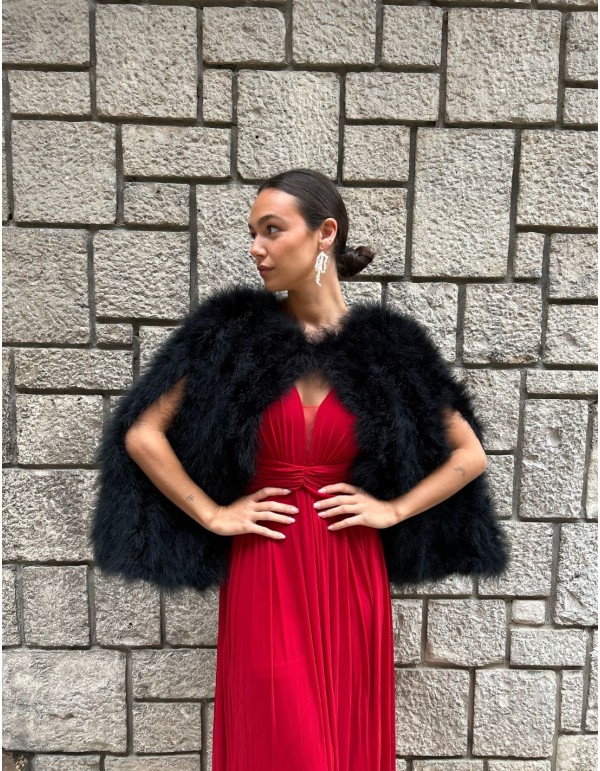 Couche invité en plumes d'autruche