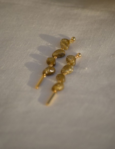 Boucles d'oreilles en polymère vert