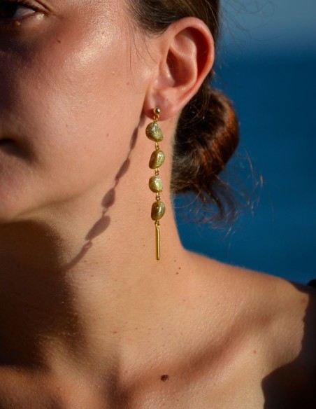 Boucles d'oreilles en polymère vert