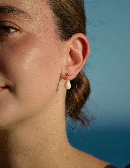 Boucles d'oreilles en forme de goutte nacrée