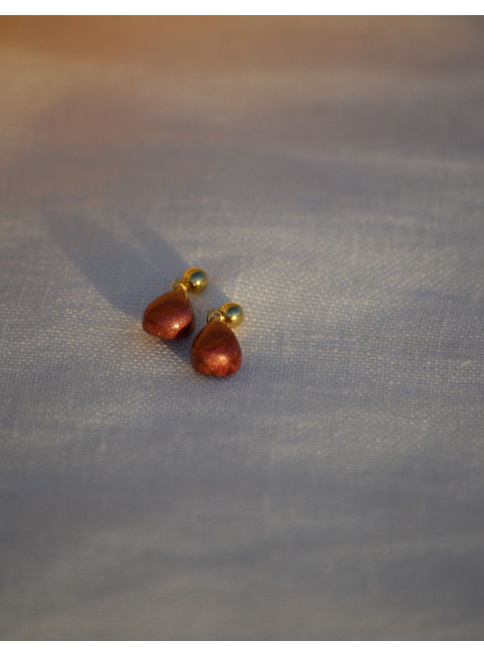 Boucles d'oreilles en forme de goutte d'eau rose