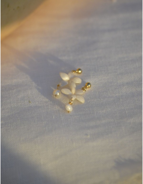 Boucles d'oreilles Guest avec détails en blanc perlé