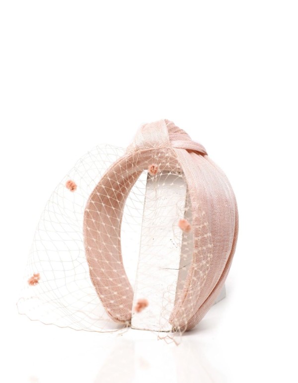Knotted headband plain with silk sinamay 2