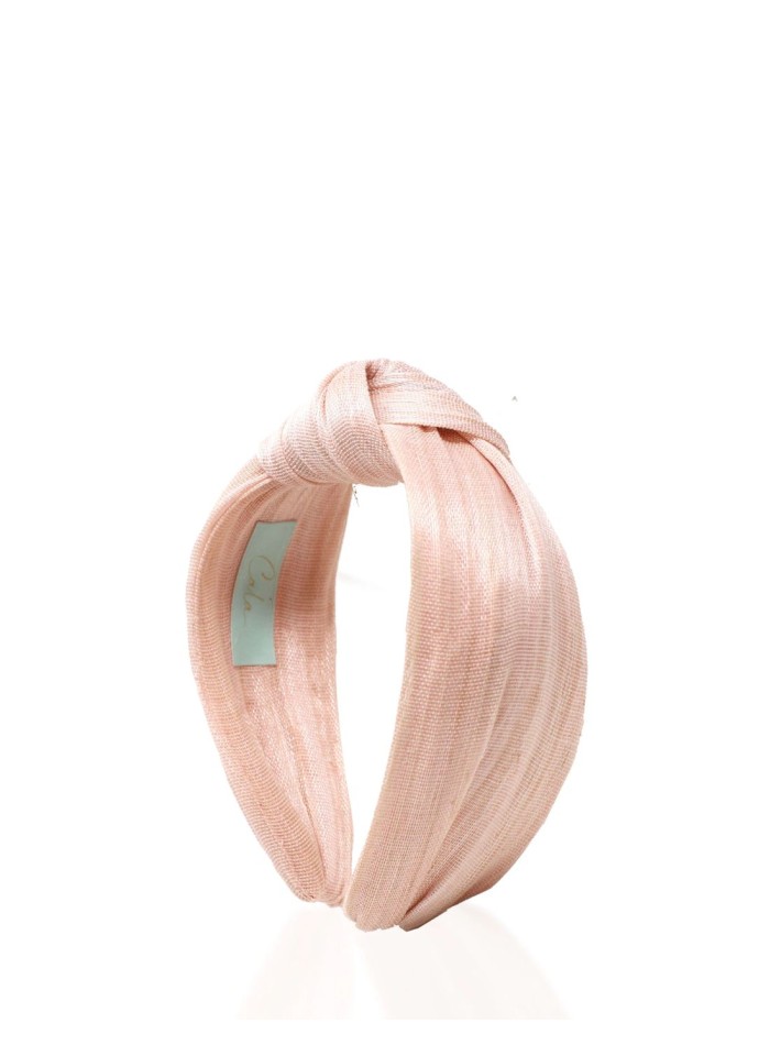 Knotted headband plain with silk sinamay