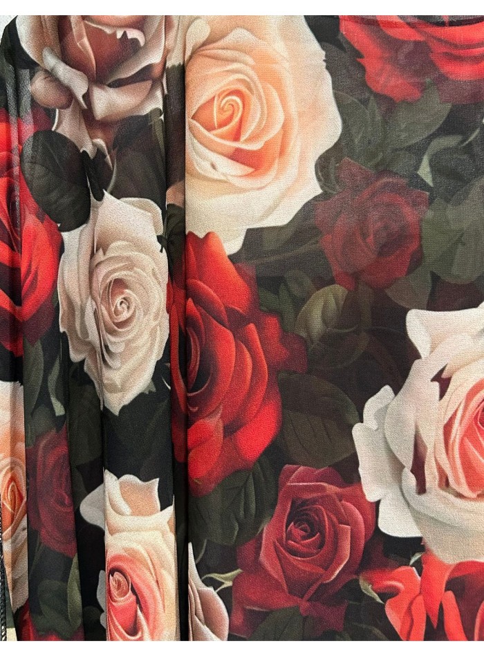 Capa corta de gasa para invitada estampada de...