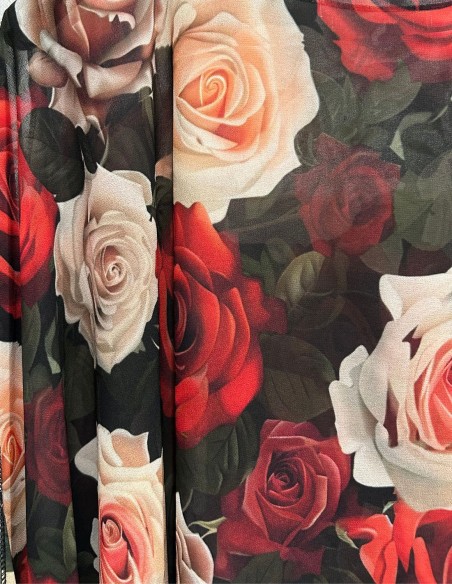 Floral printed chiffon guest short cape