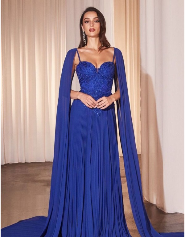 Longue robe d'invité avec corsage brodé et jupe plissée 2