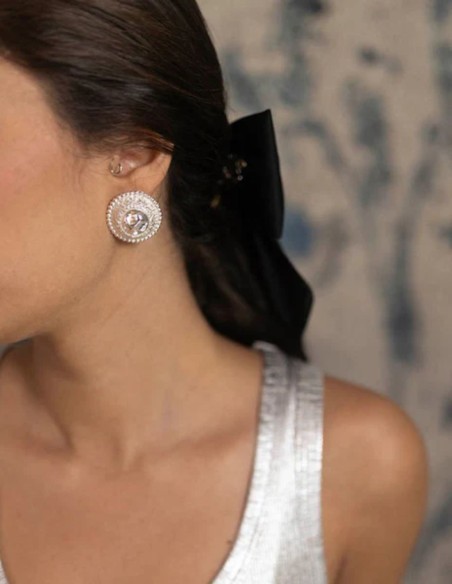 Pendientes de fiesta circulares estilo moneda