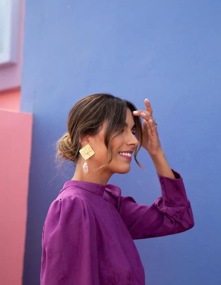 Jacquard woven midi dress with lacing