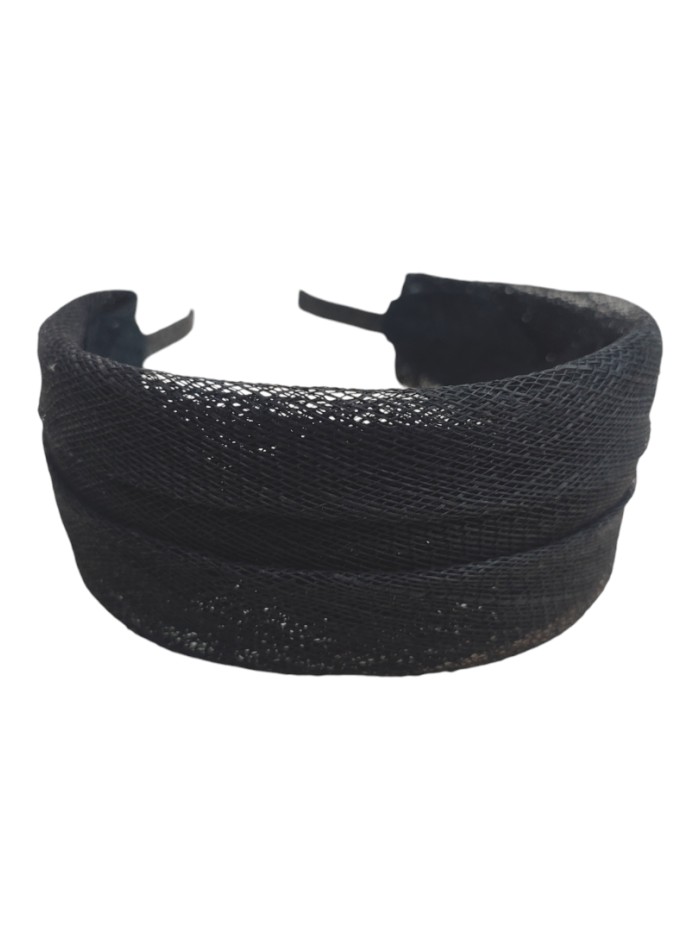Bandeau double en raphia noir