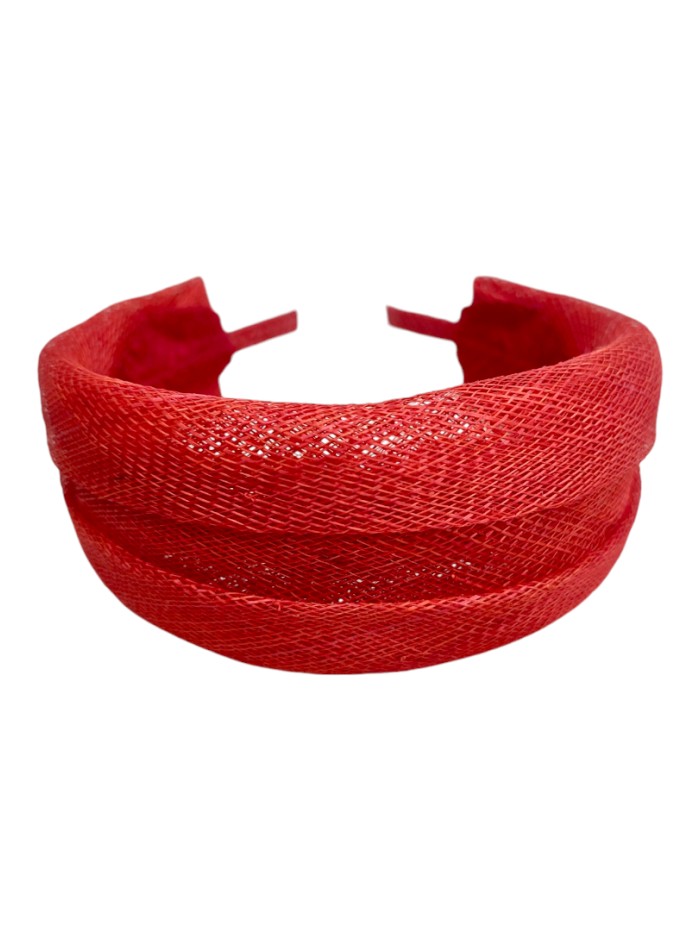 Red raffia headband for guests