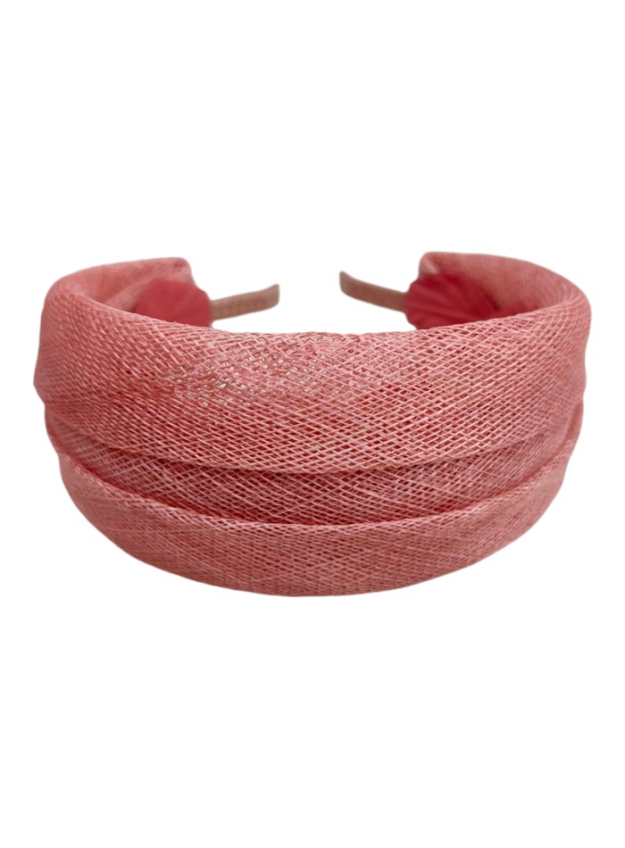 Guest headband in pink raffia