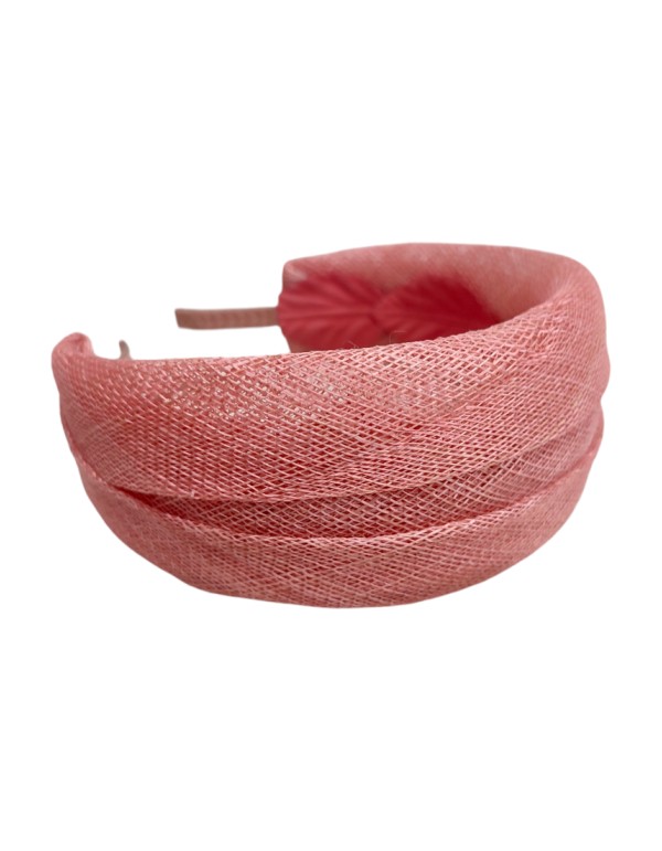 Guest headband in pink raffia 2