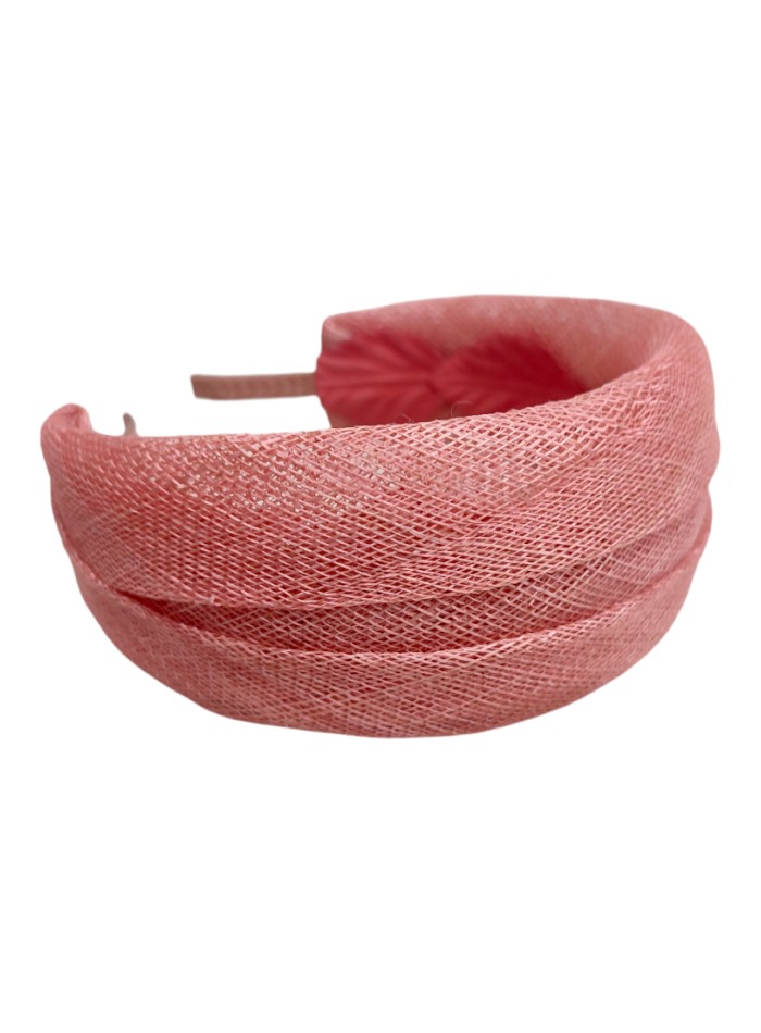 Bandeau d'invité en raphia rose