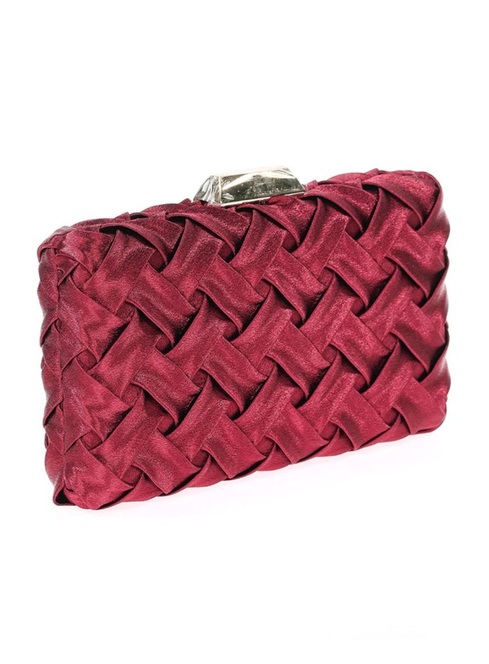 Woven satin party clutch bag