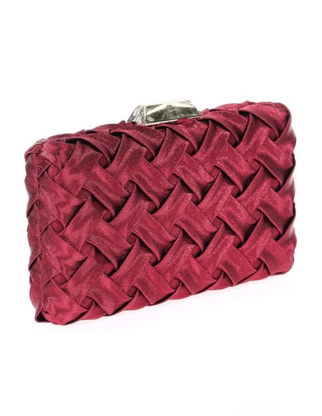 Woven satin party clutch bag