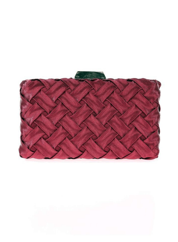 Bolso de fiesta de raso trenzado para invitada