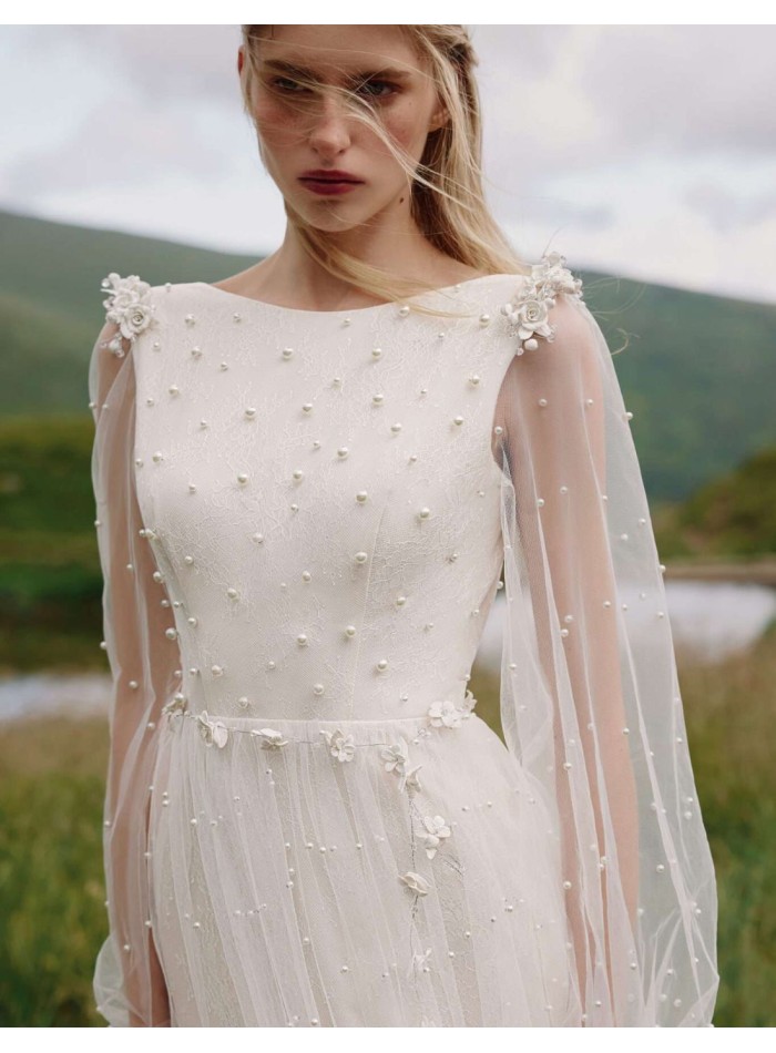 Vestido de novia largo con espalda descubierta...