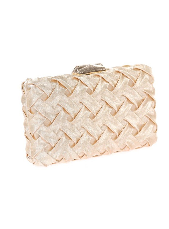 Woven satin party clutch bag