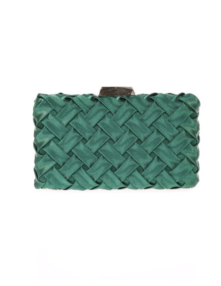 Woven satin party clutch bag
