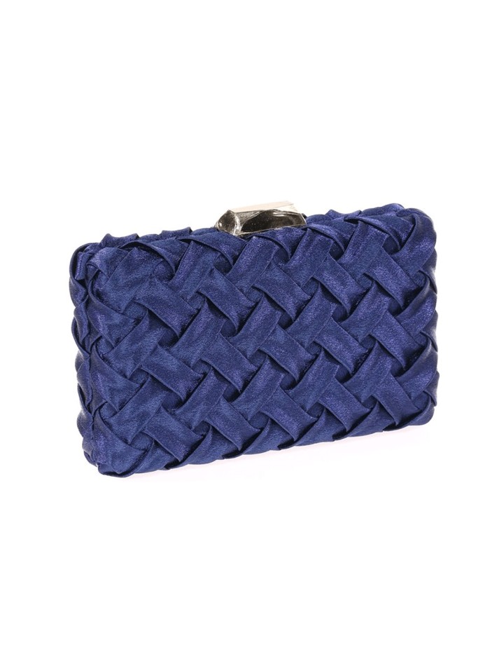 Woven satin party clutch bag