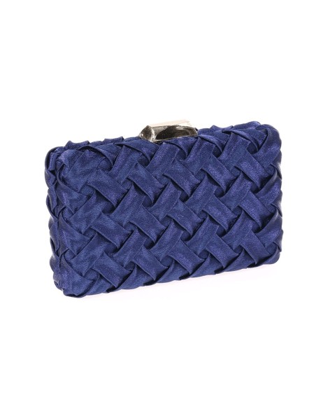 Woven satin party clutch bag