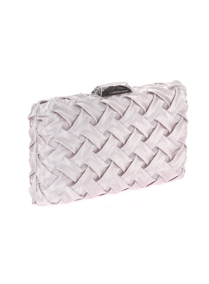 Woven satin party clutch bag