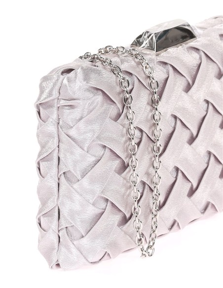 Woven satin party clutch bag