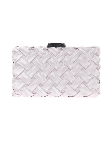 Woven satin party clutch bag