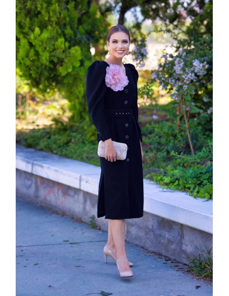 Midi party dress with flower detail for guests