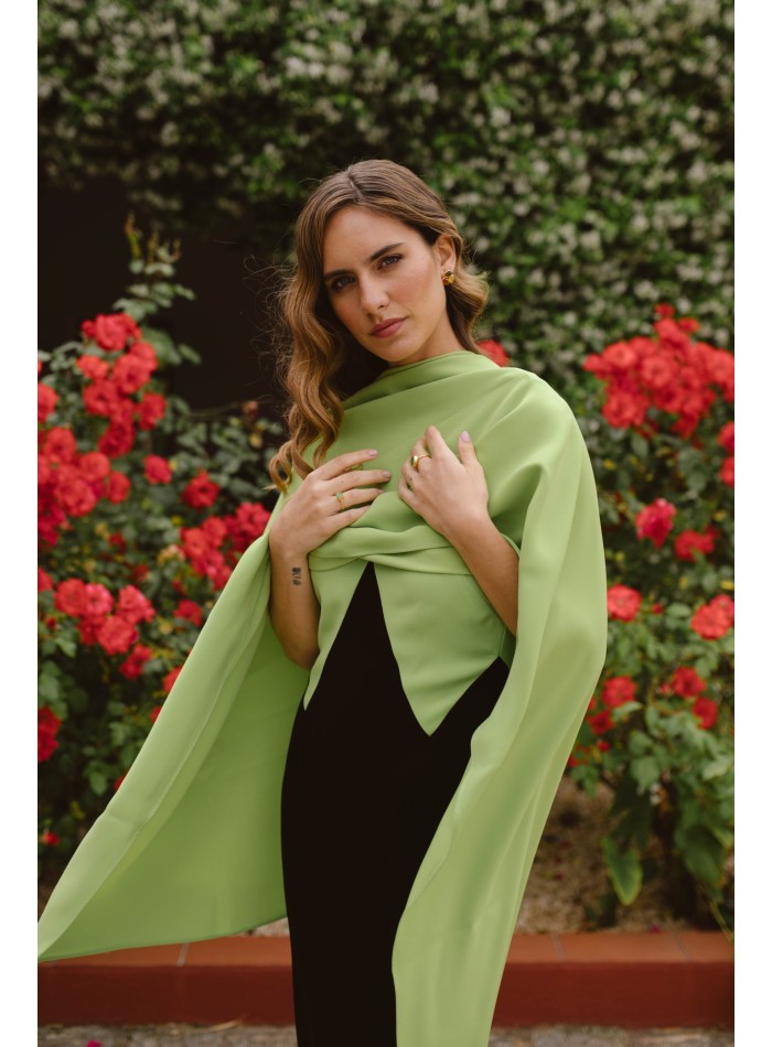 Robe de soirée midi bicolore avec écharpe et...