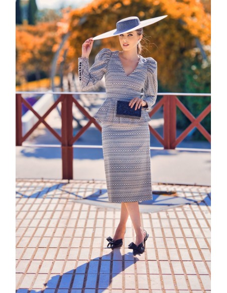 Falda midi peplum en blanco y negro Falda midi peplum en blanco y negro