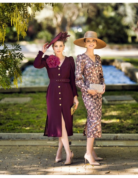 Falda midi ajustada con estampado de flores para invitada Falda midi ajustada con estampado de flores para invitada