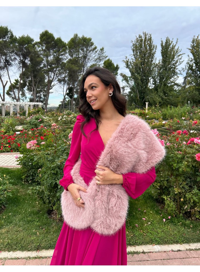 Étole courte en fourrure végétalienne