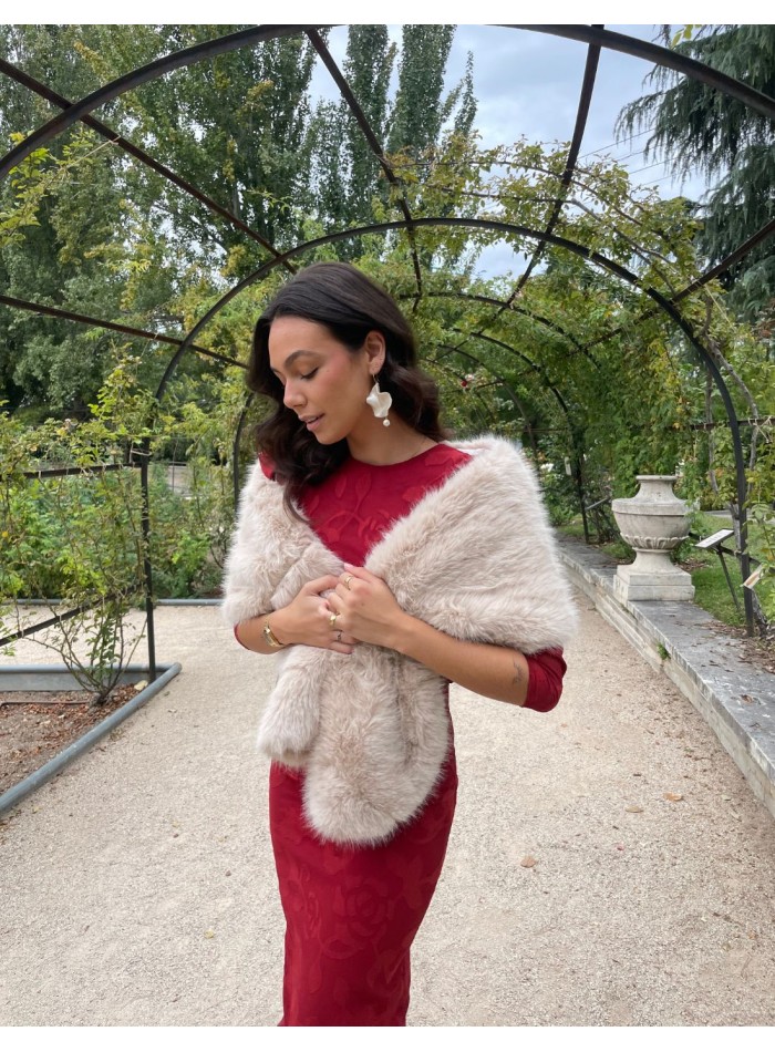 Short vegan fur wrap