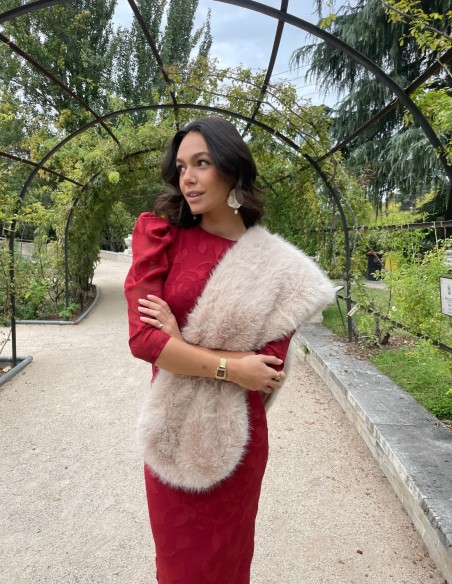 Short vegan fur stole