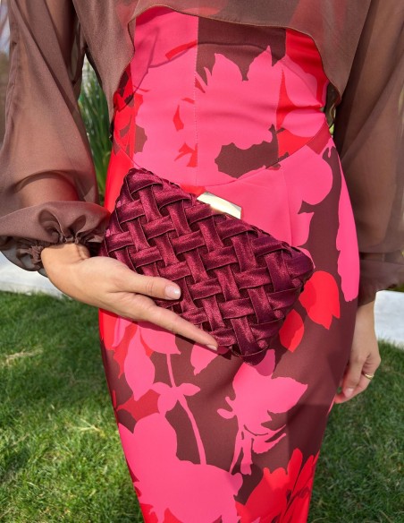 Sac de soirée en satin tressé