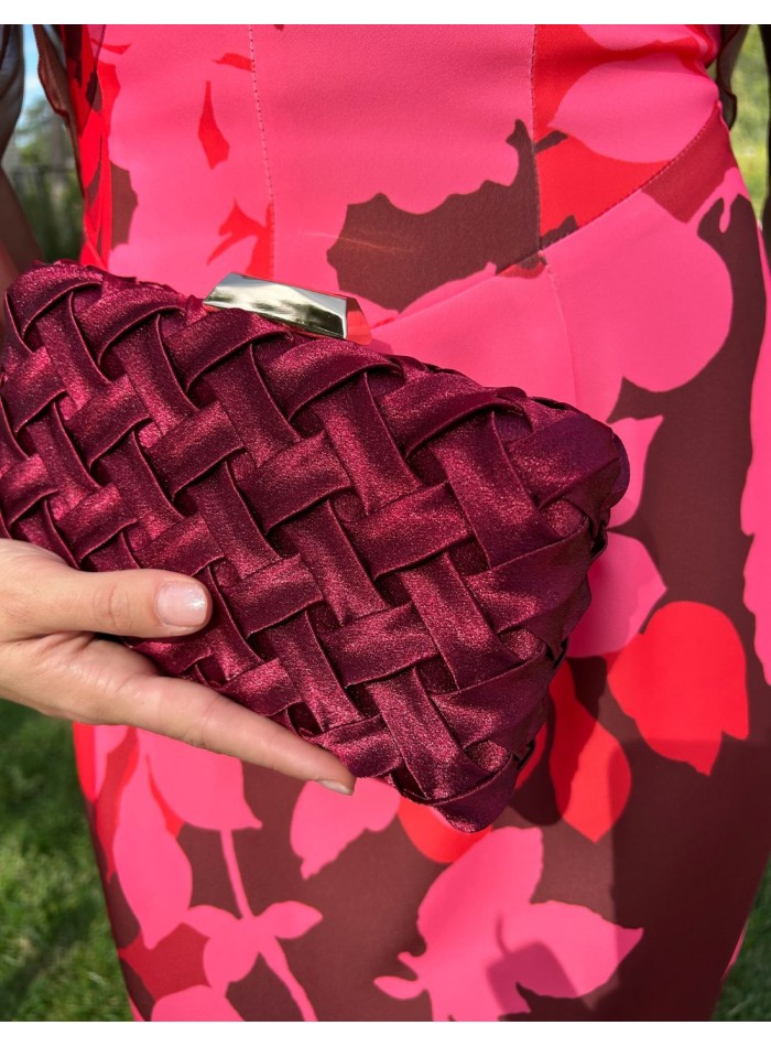 Bolso de fiesta de raso trenzado para invitada