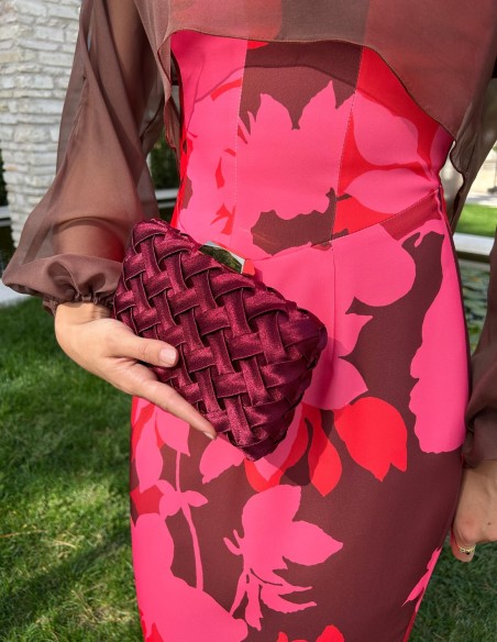 Bolso de fiesta de raso trenzado para invitada