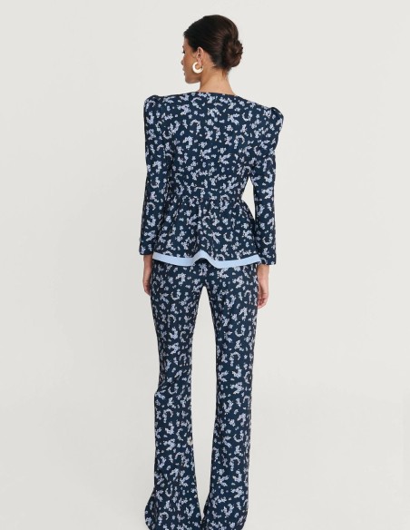 Pantalon évasé blanc à taille haute