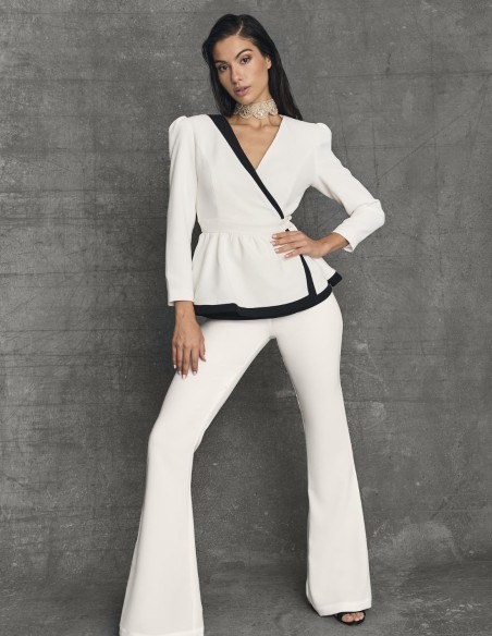Peplum double breasted suit jacket