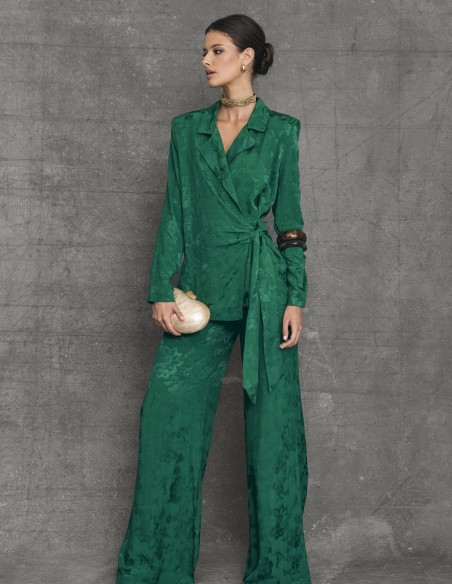 Blazer d'invité avec col de smoking et laçage