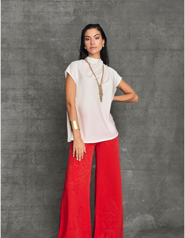 Ecru satin blouse
