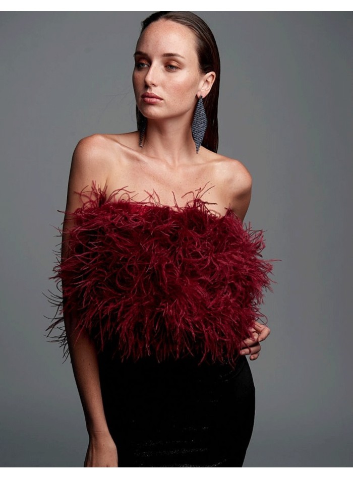 Long ostrich feather top