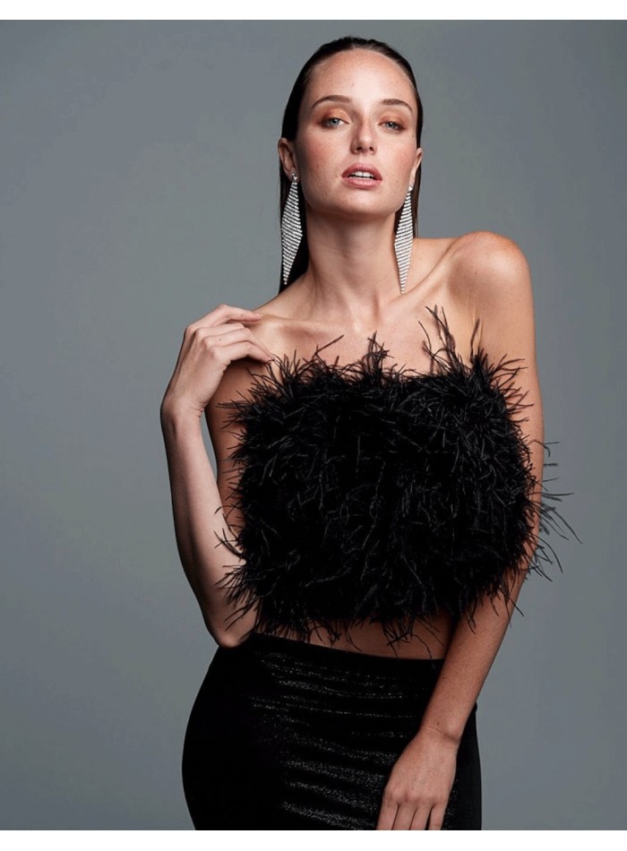 Long ostrich feather top